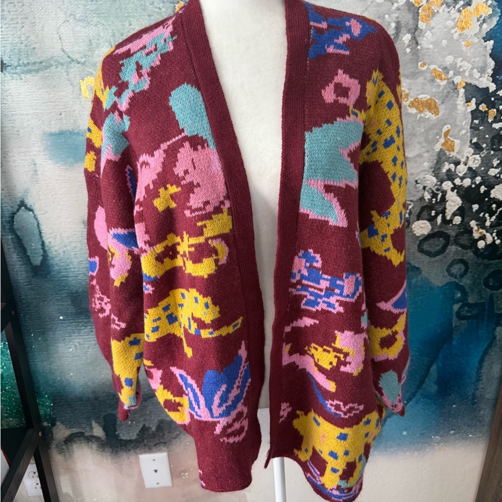 Umgee | Burgundy Leopard Women's Cardigan
